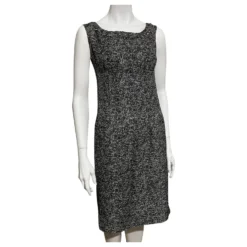 Yves Saint Laurent YSL Seidenboucle-Kleid In Schwarz Und Weiß